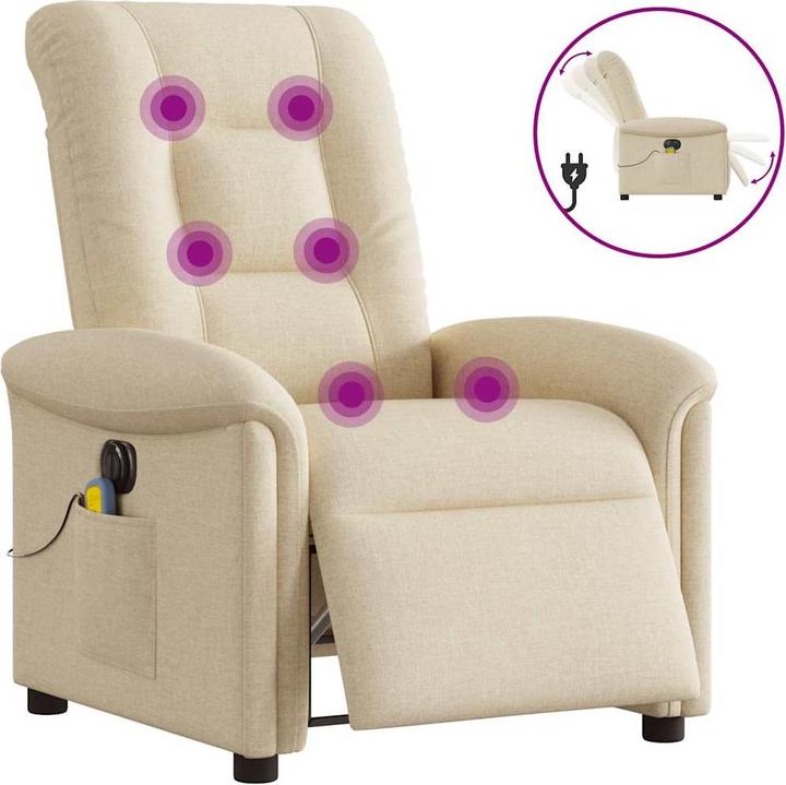 Produktbild vidaXL Massagesessel Elektrisch Creme Stoff