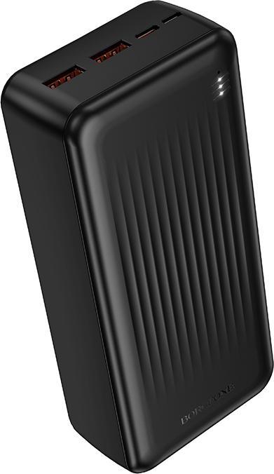 Borofone Powerbank 30000mAh BJ80B Clever - 2xUSB + Typ C - QC 3.0 22,5W PD 20W schwarz (30000 mAh, 22.50 W, 111 Wh)