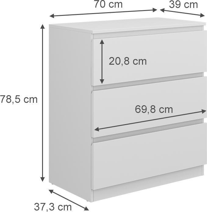 Actual product image Vicco Calisto (70 x 39 x 78.5 cm)
