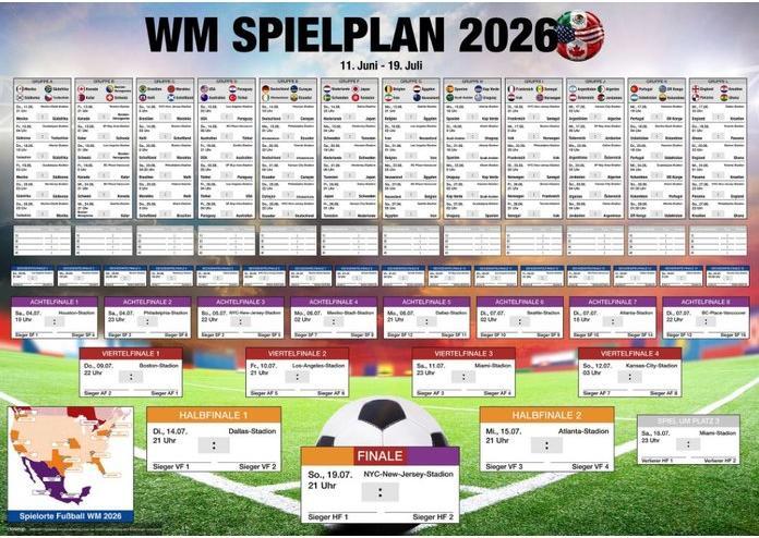 Image du produit CU Calendrier de la Coupe du monde de football 2026: à remplir
