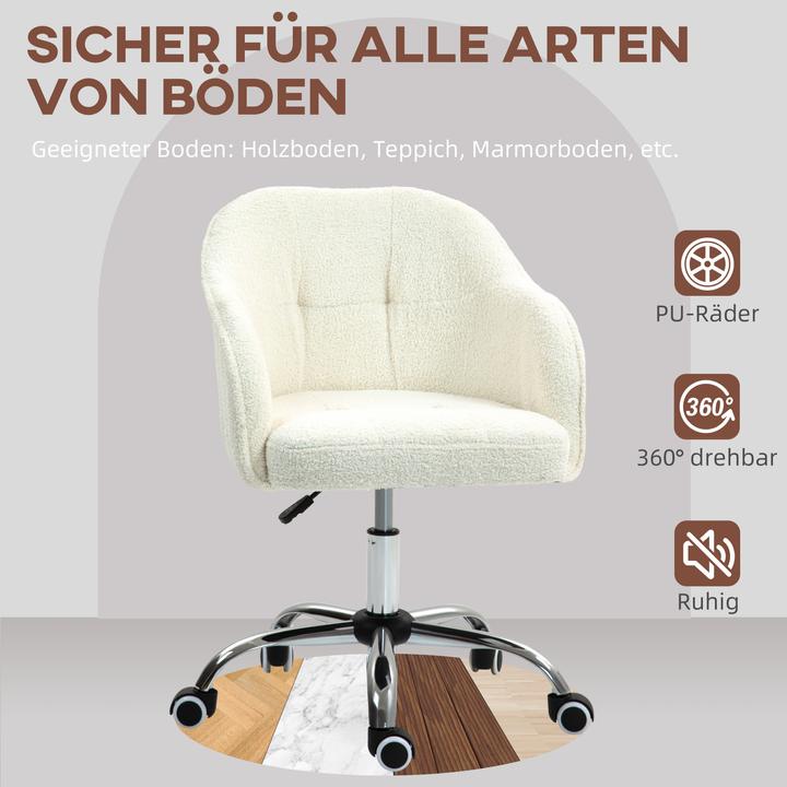 Produktbild Homcom Bürostuhl Polyester, Kunstleder Cremeweiss
