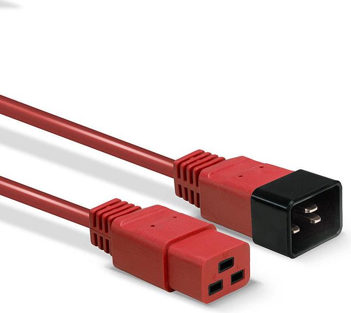 Actual product image Lindy 2m IEC C19 to IEC C20 extension red (2 m)