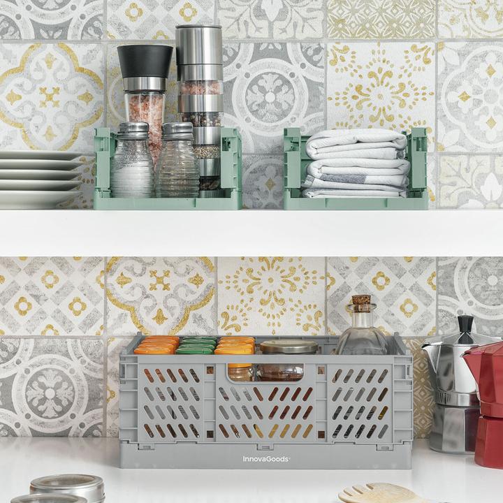 Image du produit InnovaGoods 3x boîtes de rangement empilables et pliables (30 x 20 x 12 cm, 20 x 15 x 9 cm)