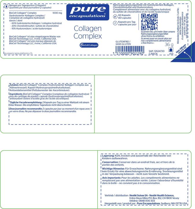 Nutritional values and ingredients Pure Collagen Complex (60 pcs., Capsules)