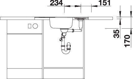Produktbild Blanco Lantos 9 E-IF (Einbauspüle, 51 cm, 93 cm)