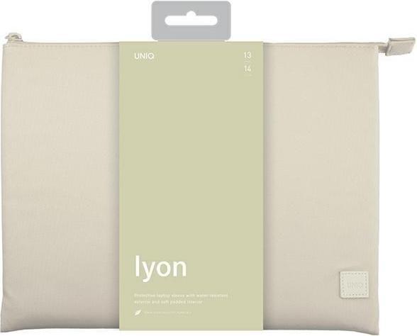 Produktbild Uniq etui Lyon laptop Sleeve 14" beżowy/seasalt light beige Waterproof RPET (14")
