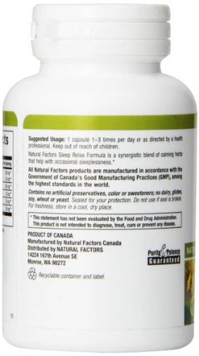 Actual product image Natural Factors Sleep Relax Formula