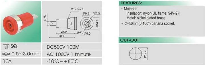 Actual product image HP Autozubehör POLE TERMINAL IEC1010, FASTON - RED