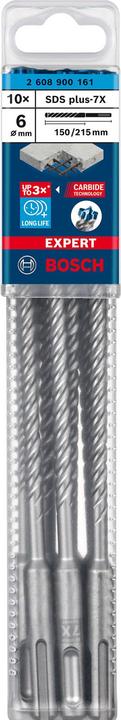 Actual product image Bosch Professional Zubehör Expert SDS plus-7X hammer drill, 6 x 150 x 215 mm,10 pcs. (6 millimetres)