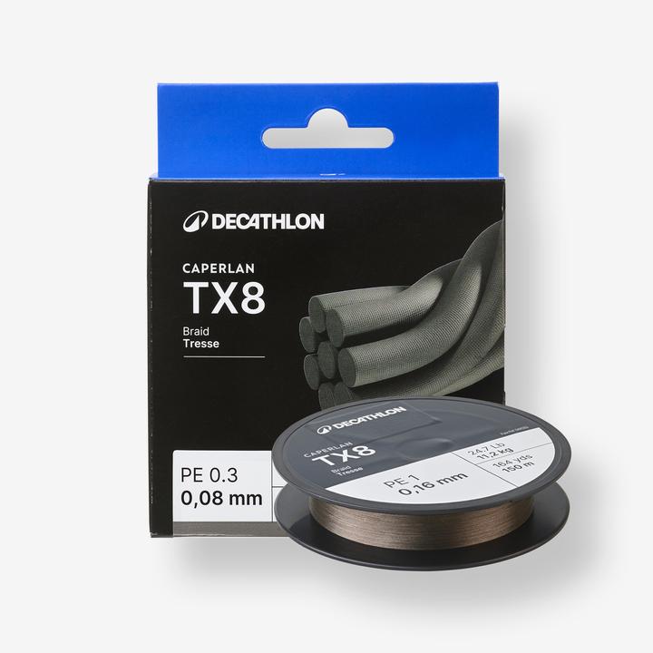 Actual product image Caperlan Multifilschnur TX8 grau Spinnfischen (0.08 mm)