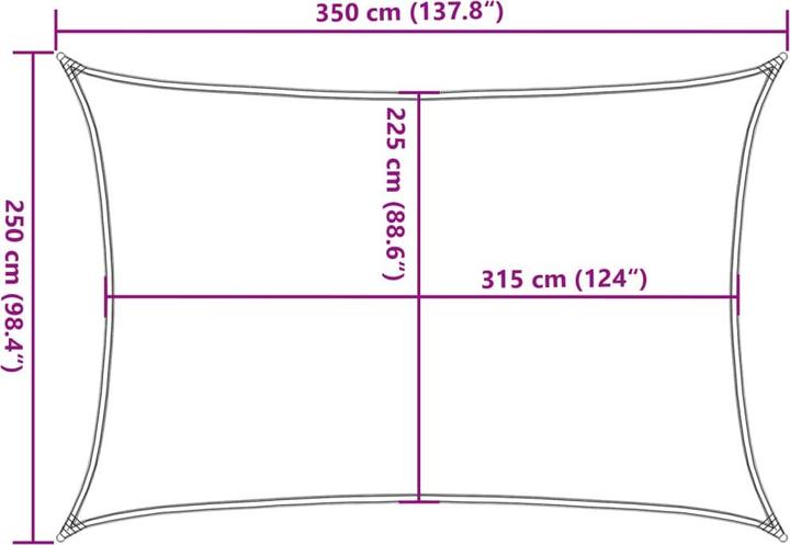 Produktbild vidaXL Sonnensegel 160 g/m² Rechteckig HDPE (4 x 7 m)