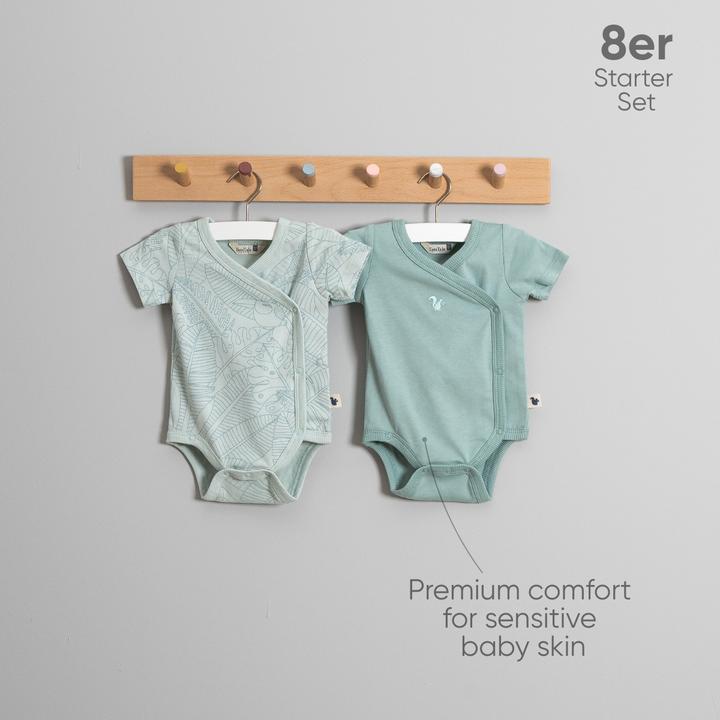 Immagine prodotto TotsTale Premium 8-tlg. Newborn Starter-Set – Babykleidung aus Bio-Baumwolle – Geschenk zur Geburt (50, 56, 62, 68)