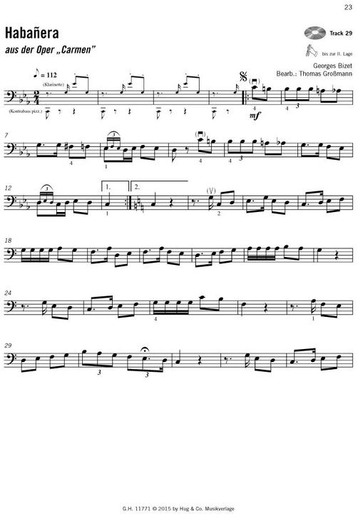 Produktbild Melodien für Kontrabass von Bach bis Holst, m. Audio-CDs (Deutsch, Grossmann Thomas, 2016)