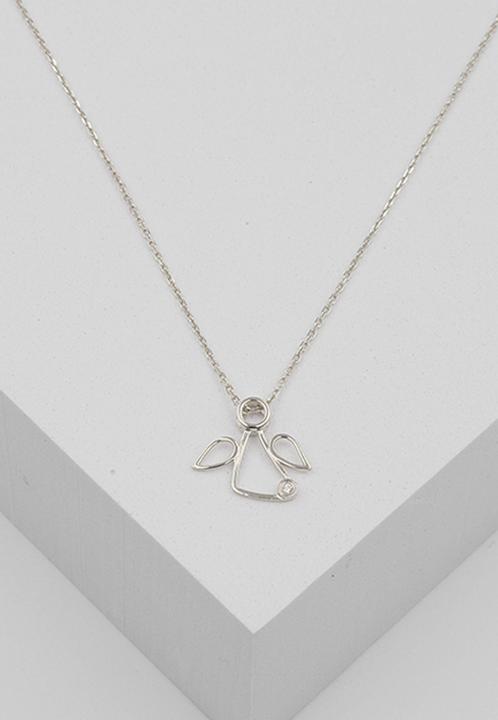 Image du produit Muau ange pendentif or blanc 750 diamant 0.0075ct. 13x15mm (Or blanc 750)