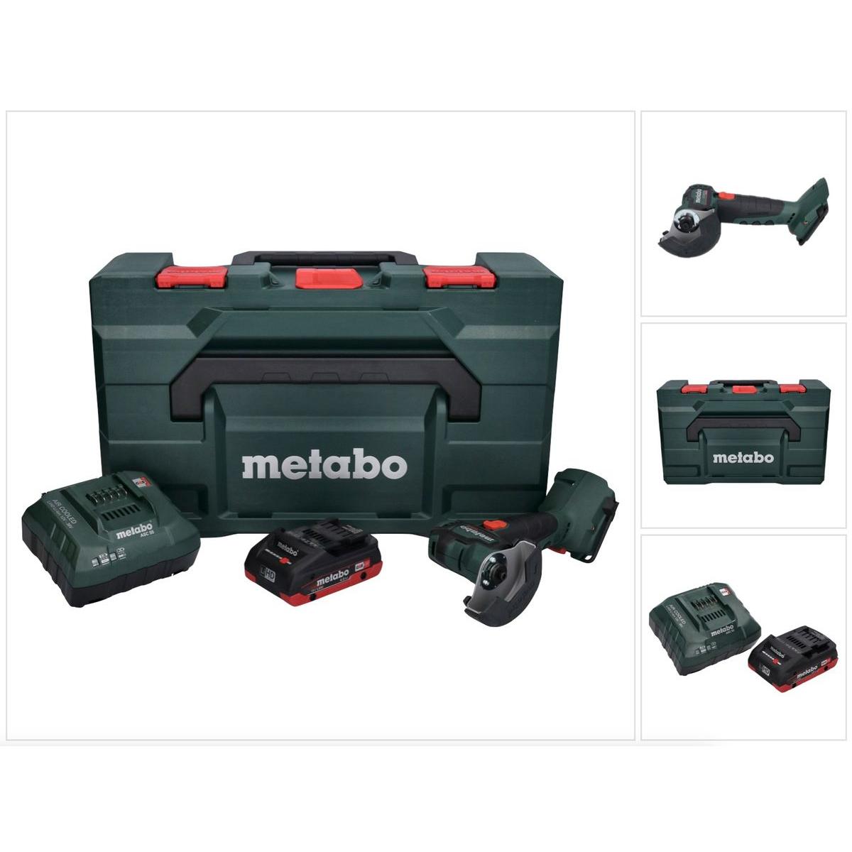 Metabo, Winkelschleifer, CC 18 LTX Akku Winkelschleifer 18 V 76 mm Brushless + 1x Akku 4,0Ah + Ladegerät + MetaLoc (76 m...