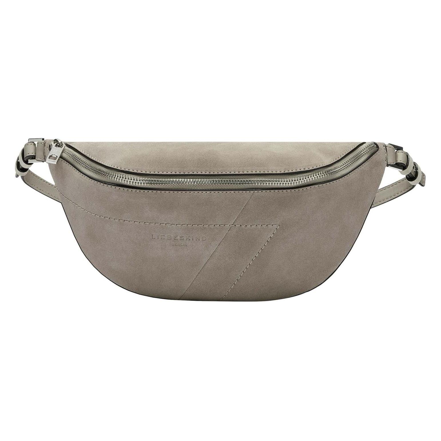 Liebeskind Berlin, Damen, Bauchtasche, Belt-Bag Belt-Bag Im Materialmix Aus Weichem Veloursleder, Beige