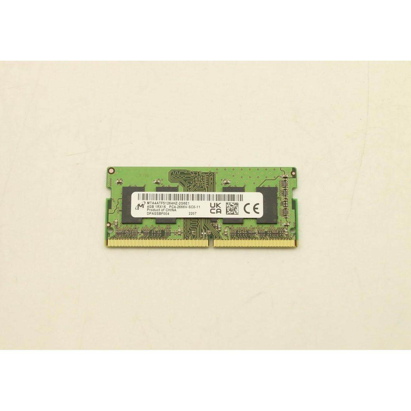 Lenovo 4GB DDR4 2666 SoDIMM,Micron (2666 MHz, DDR4-RAM, SO-DIMM), RAM