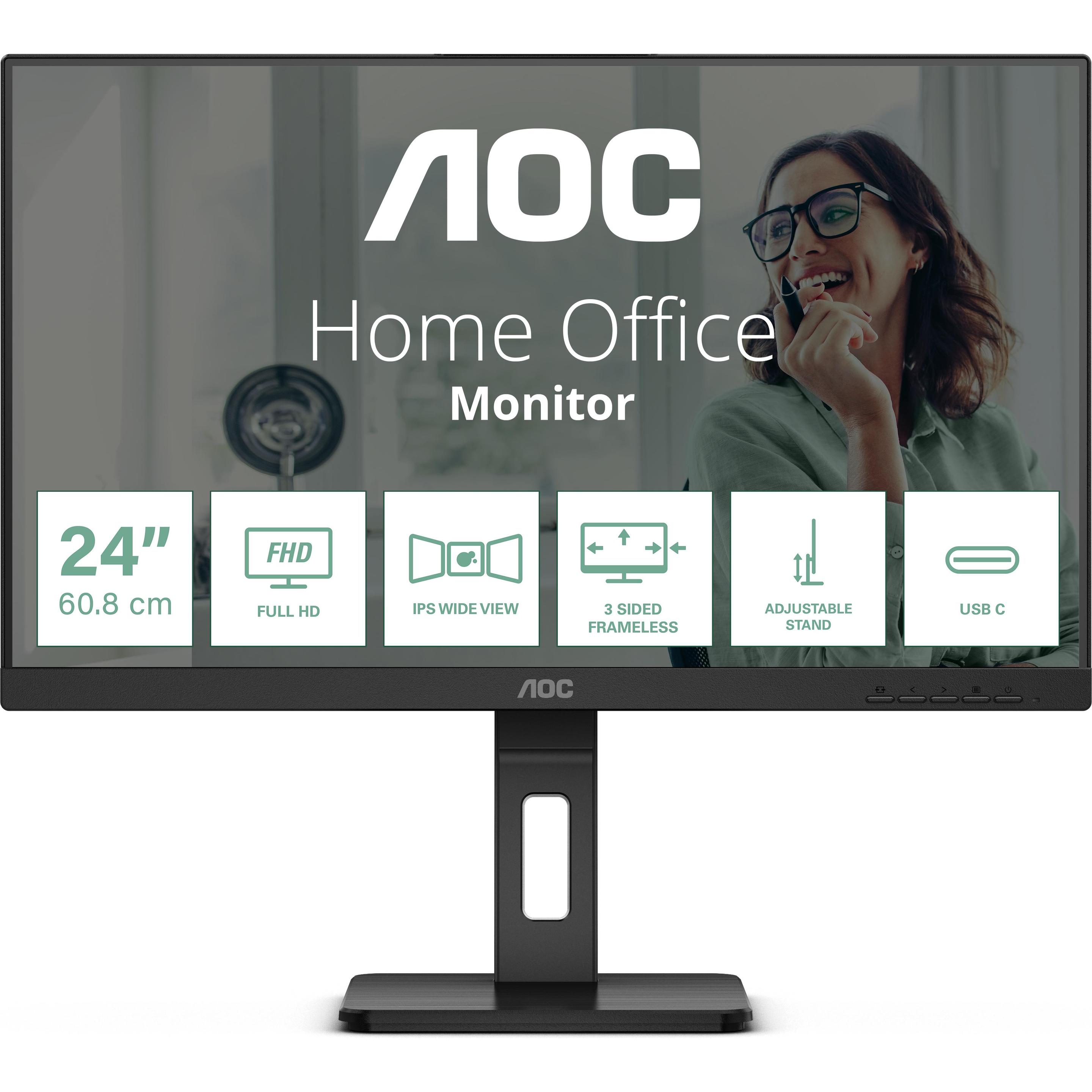 AOC 24P3CV (1920 x 1080 Pixel, 23.80"), Monitor, Schwarz
