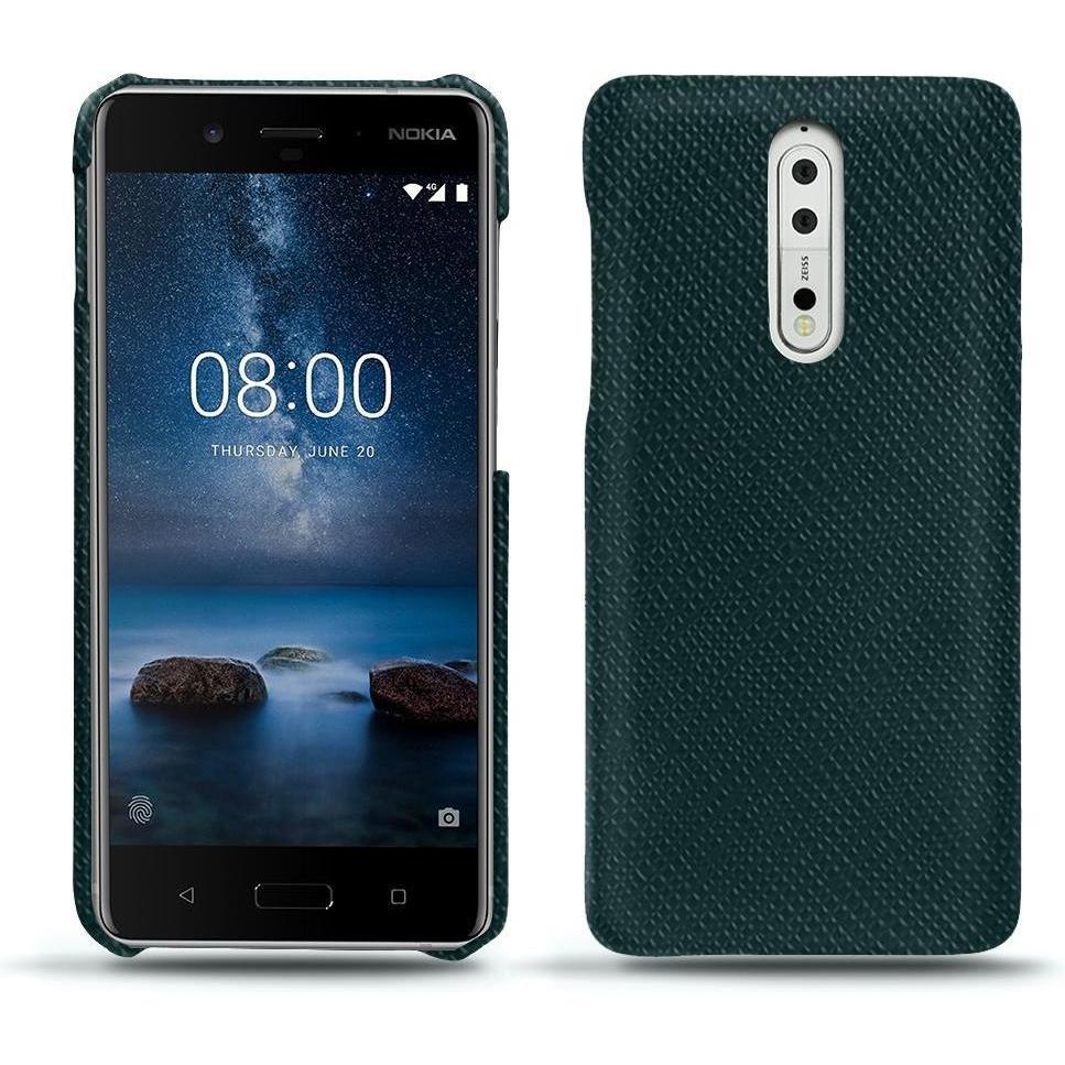 Noreve Lederschutzhülle (Nokia 8), Smartphone Hülle, Grün