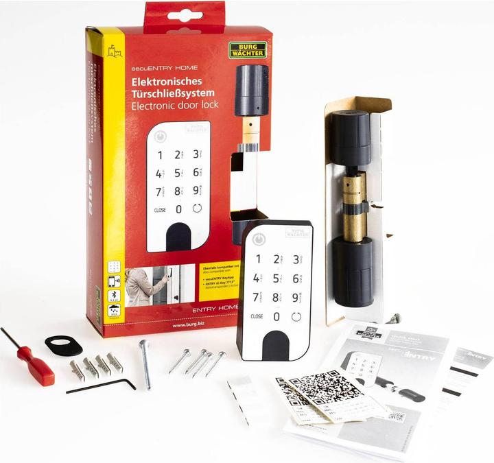 Image du produit Burg Wächter Serrure de porte sans fil ENTRYhome 5001 PIN (Bluetooth, Smartphone, Combinaison électronique de chiffres)