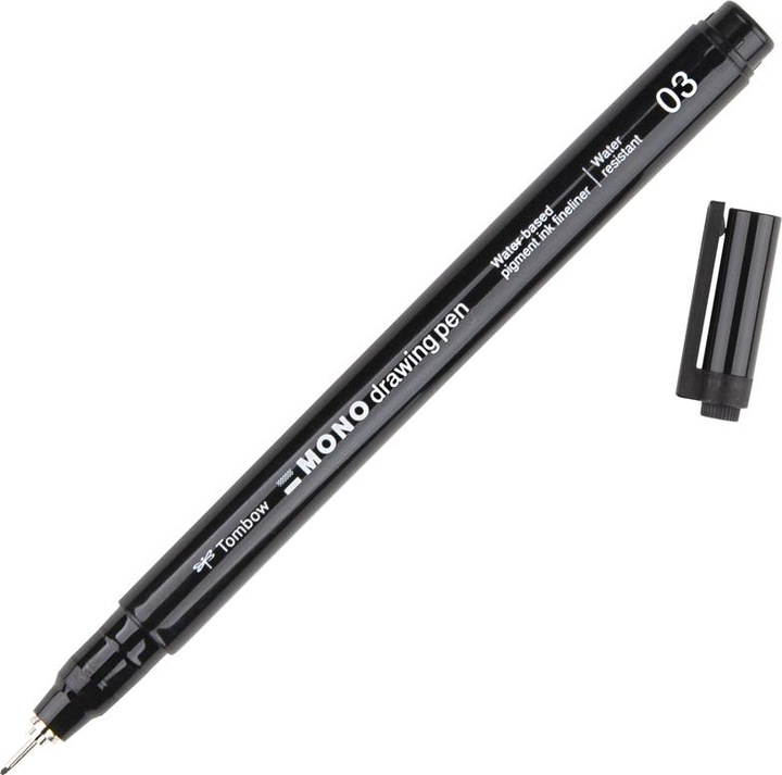 Actual product image Tombow Mono Drawing Pen (Black, 4 x)