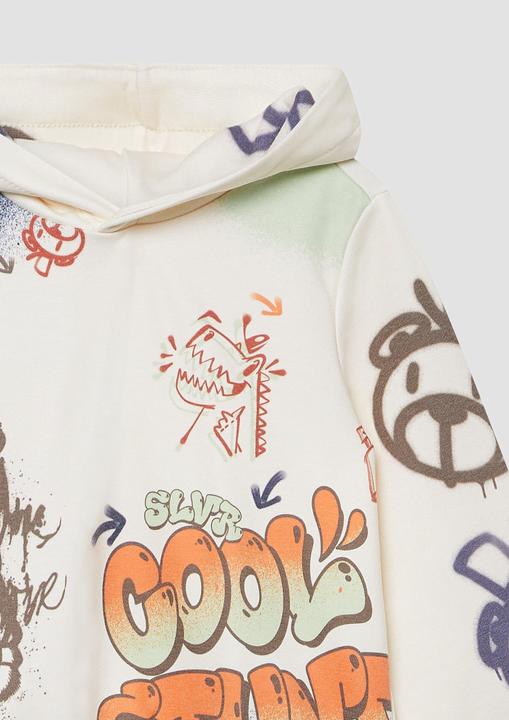 Produktbild s.Oliver Sweatshirt Hoodie mit All-over-Print im Graffiti-Stil (98)