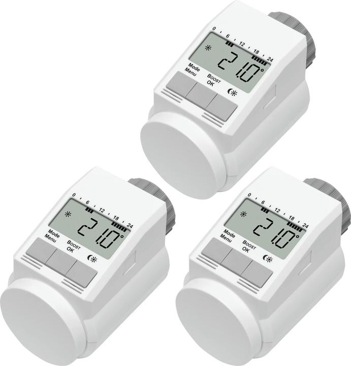 Actual product image Eqiva Set of 3 electronic radiator thermostats type L