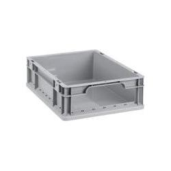 Thumbnail - Allit, Aufbewahrungsbox, Aufbewahrungsbox ProfiPlus EuroStore L417, grau Eurobox aus PP, auf der Frontseite zu 90% geöff...