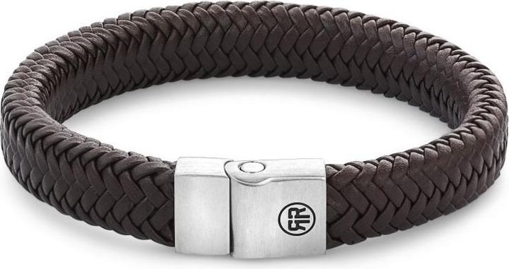 Immagine prodotto Rebel Rose - Bracciale in pelle marrone a spina di pesce opaco RR-M0022-S - Dimensioni: 14 cm - XXS (14 cm, Cuoio)