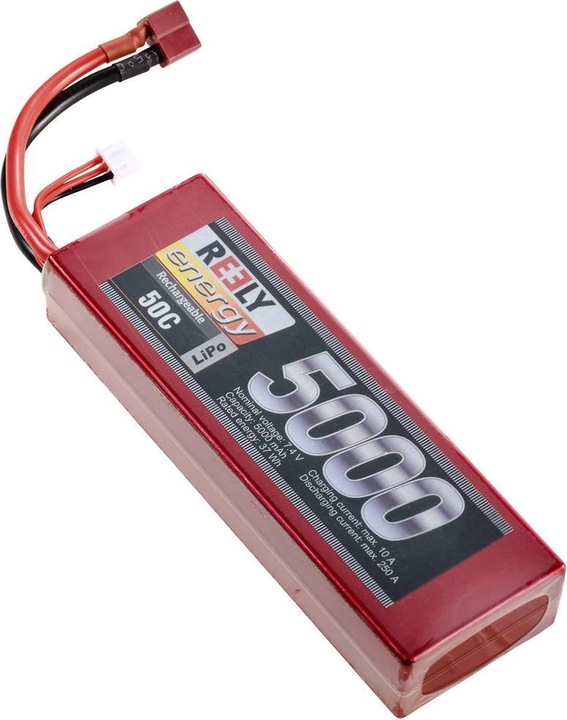 Productafbeelding Reely Modelbouw accupack (LiPo) 7,4V 5000 mAh Aantal cellen: 2 50 C Hardcase T-aansluitsysteem (7.40 V, 5000 mAh)