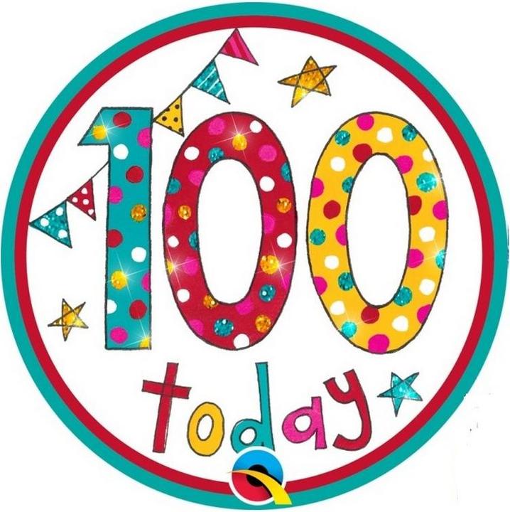 Actual product image Rachel Ellen 100th Party Badge