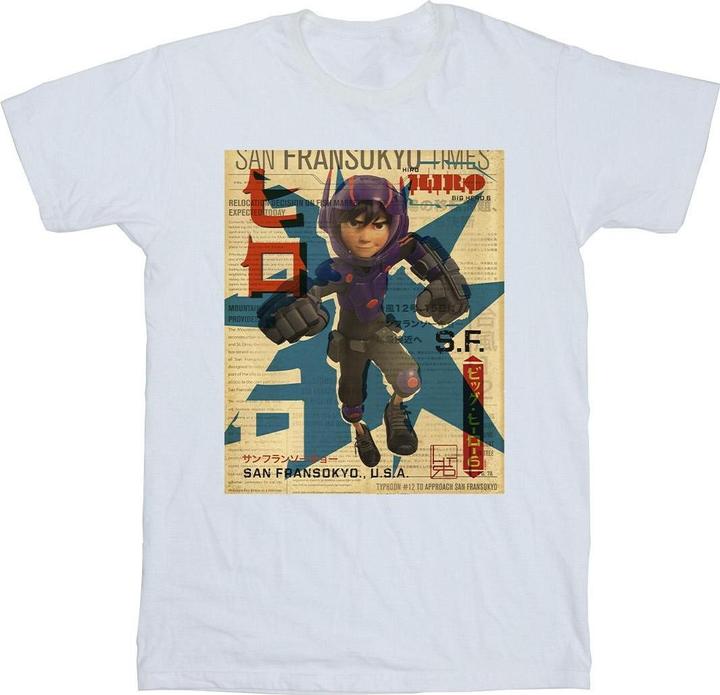 Actual product image Disney Mens Big Hero 6 Baymax Hiro Newspaper T-Shirt (M)