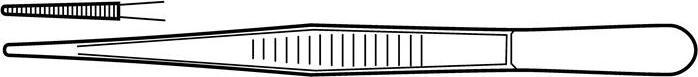 Actual product image Tecwerk Universal tweezers overall length 250 mm nickel-plated
