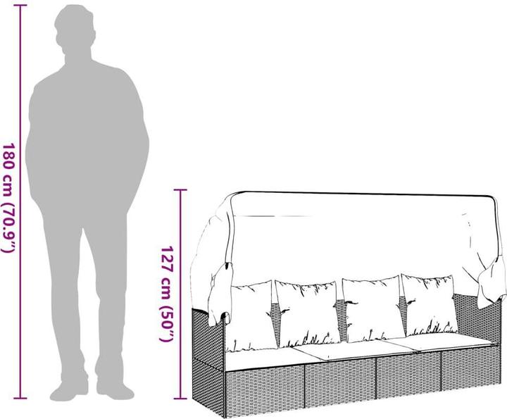 Immagine prodotto vidaXL Outdoor Loungebett (58 cm)