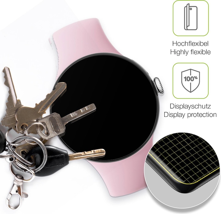 Produktbild Dipos Full Cover Schutzfolie Matt für Google Pixel Watch 3 45mm