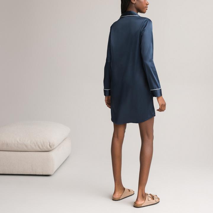 Produktbild La Redoute Collections Langärmeliges Nachthemd aus Satin (48)