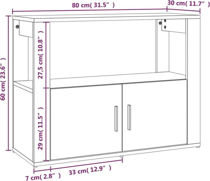 Produktbild vidaXL Sideboard (80 x 80 x 60 cm)