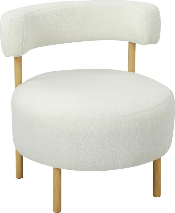 Homcom Einzelsessel Polyester, Eukalyptusholz Cremeweiss