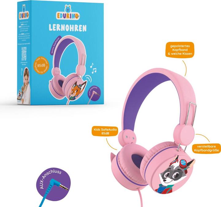 Produktbild Edurino Kopfhörer rosa, d