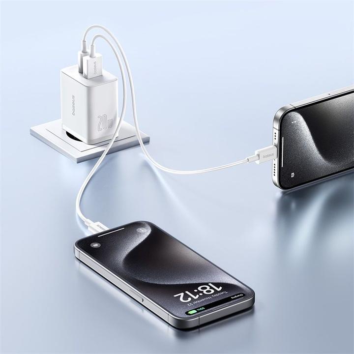 Produktbild Baseus Cube, 20W, 3A, 1 x USB-A - 1 x USB-C, weiss (20 W)