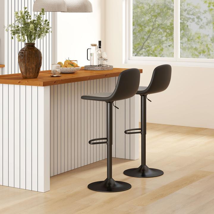 Produktbild Homcom Barhocker Kunstleder, Stahl Schwarz