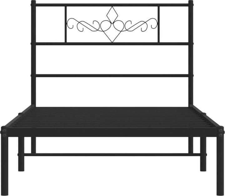 Produktbild vidaXL Bettgestell Kopfteil Fussteil Metallbett Bett Doppelbett Weiss 120x190cm (120 x 190 cm)