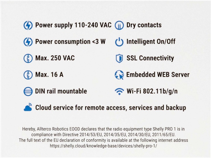 Actual product image Shelly Pro 1 (Switch actuator)