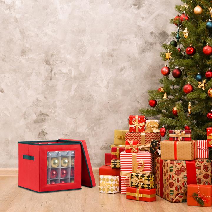 Produktbild Relaxdays Weihnachtskugel-Aufbewahrungsbox (30 x 30 x 30 cm, 27 l)
