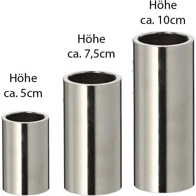 Novaliv, Kerzenständer, 4x Kerzenständer magnetisch 2,5x7,5cm SILBER mit Premium LED-Stabkerze Echtwachs flammenlos
