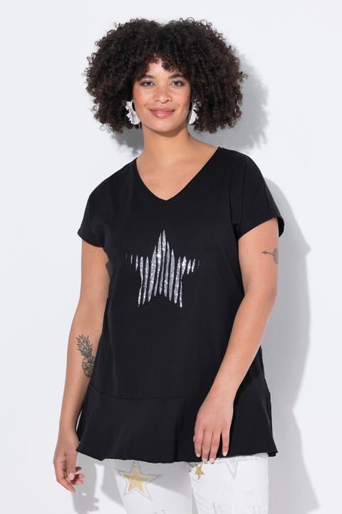 Immagine prodotto Angel of Style T-Shirt, oversized, Pailletten-Stern, Volant (50)