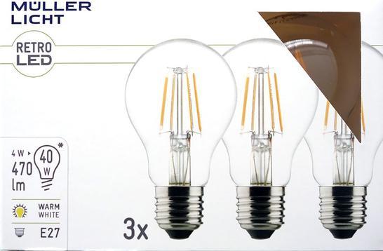 Produktbild Müller Licht LED Birne (E27, 4 W, 470 lm, 3 x, E)