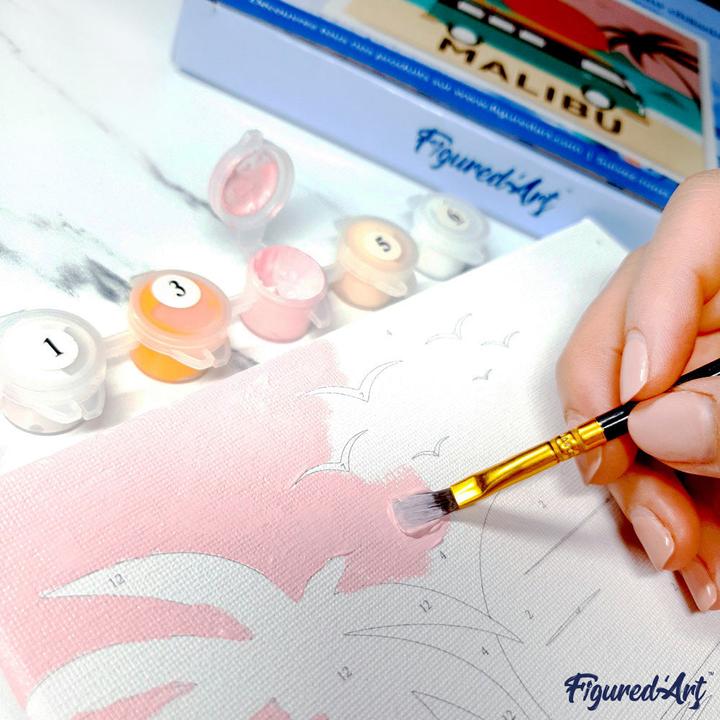 Image du produit Figured'Art Mini Peinture par Numéros avec Cadre - Cerf colorés