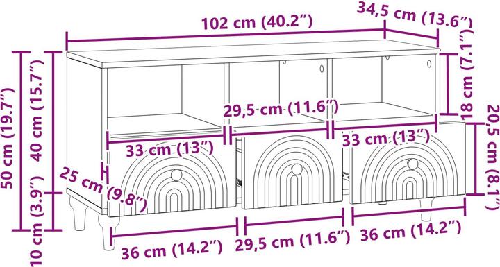Image du produit vidaXL TV-Ständer (102 x 34.50 x 50 cm)