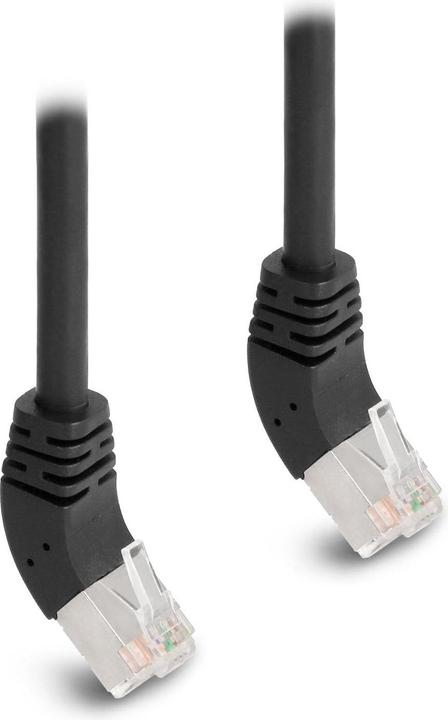 Produktbild Delock Patchkabel 45° oben gewinkelt Cat 6A, S/FTP, 1 m, Schwarz (S/FTP, CAT6a, 1.10 m)